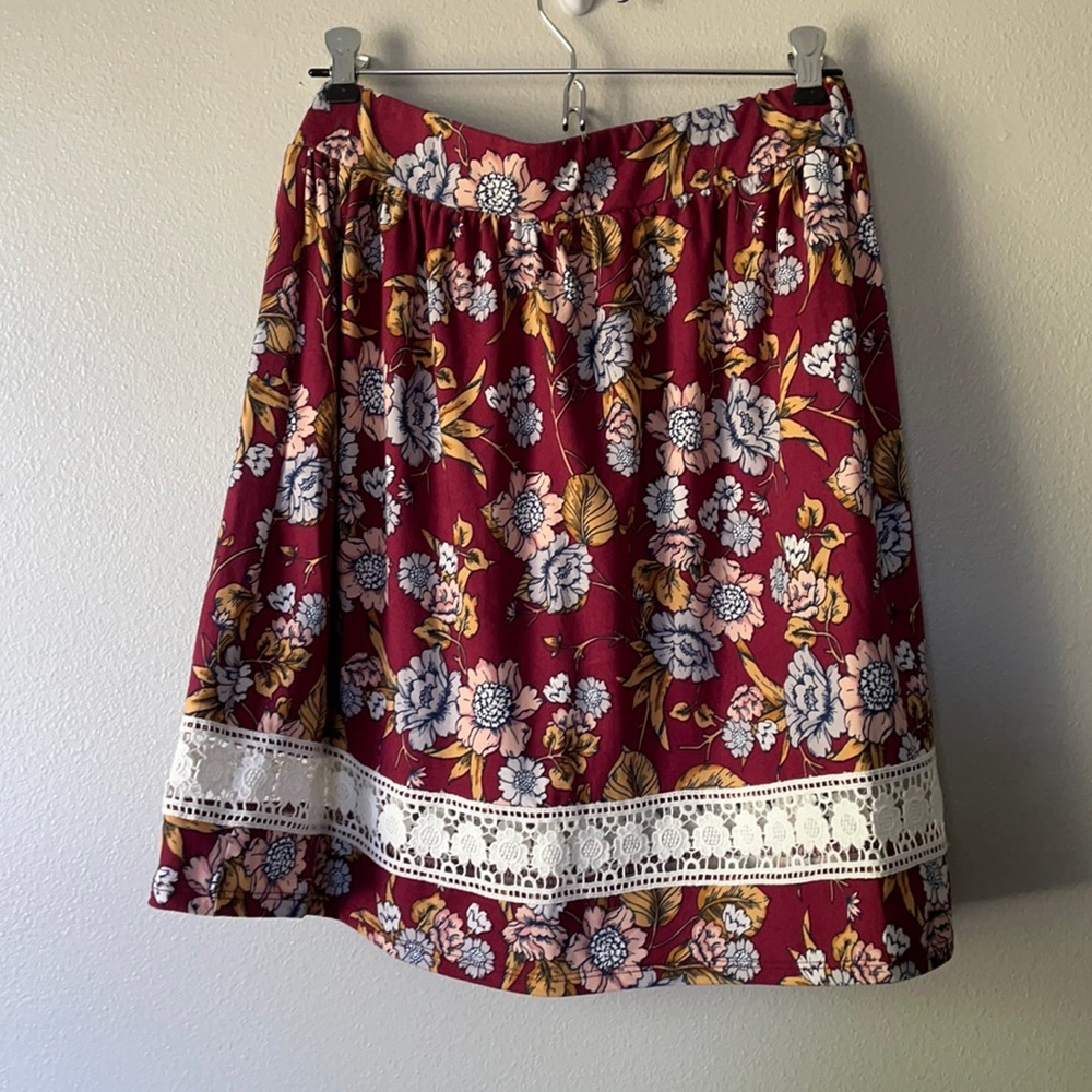 Loveappella Stitch Fix Maroon Skirt